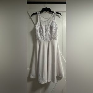 GRACE KARIN Women Sleeveless Lace Patchwork Deep V-Neck A Line Party Dress